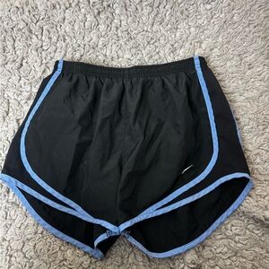 Black Nike dry fit Running Shorts with Light Blue Trim